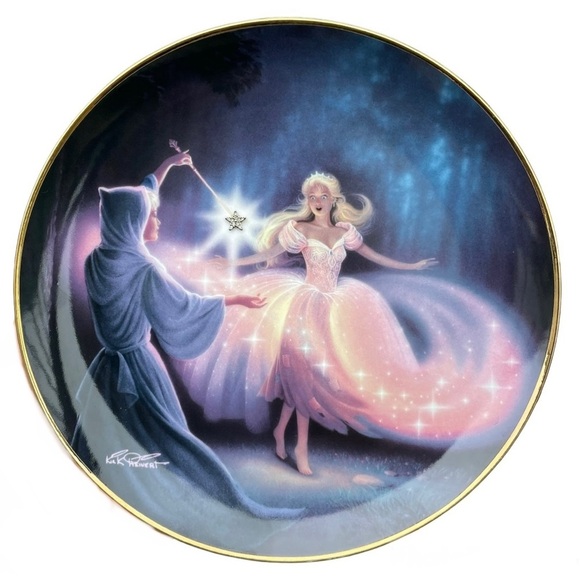 Cinderella Fairy Godmother’s Magic by Kirk Heinert Limited Ed. Collectors Plate - Picture 1 of 5